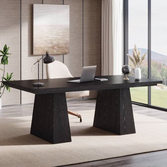 63-inch modern black home office desk by HomePacific