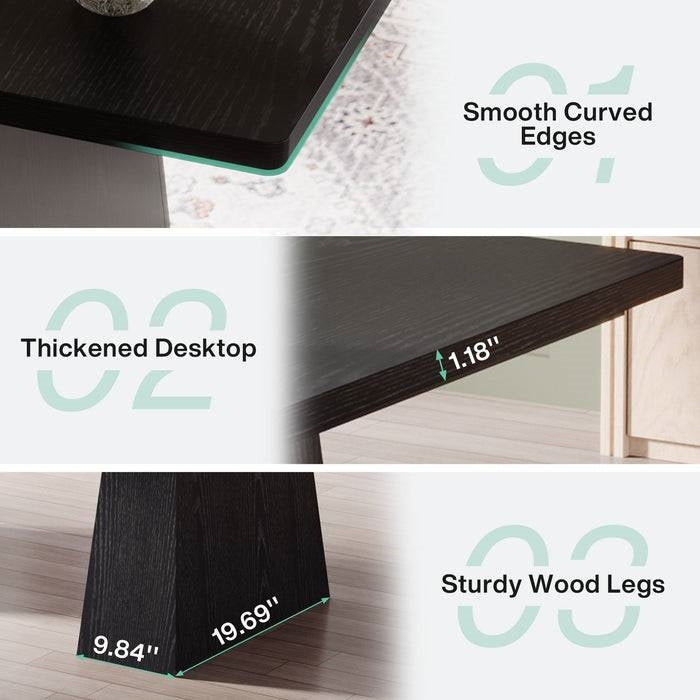 63-Inch Modern Black Home Office Desk