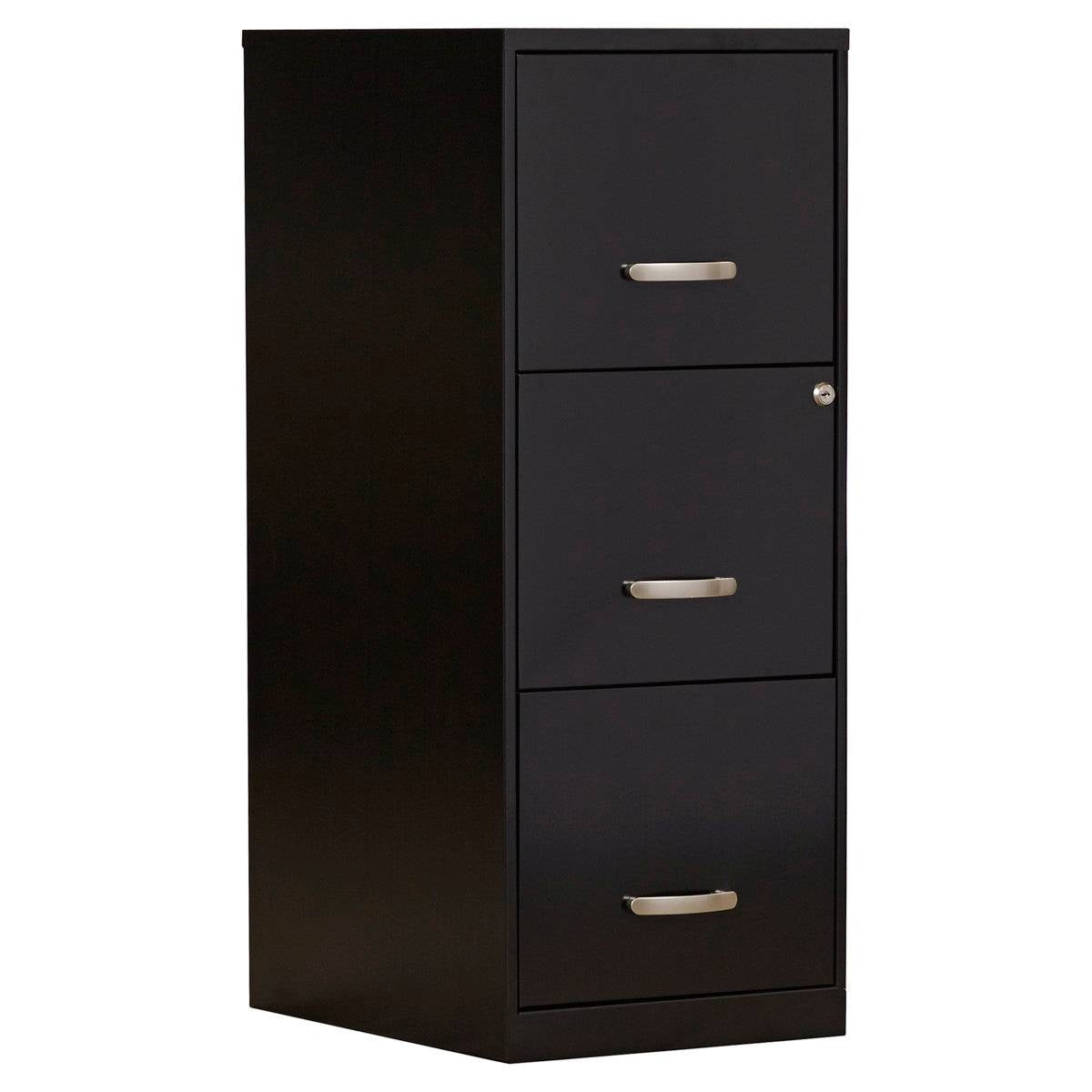 Black 3-Drawer Locking Steel File Cabinet