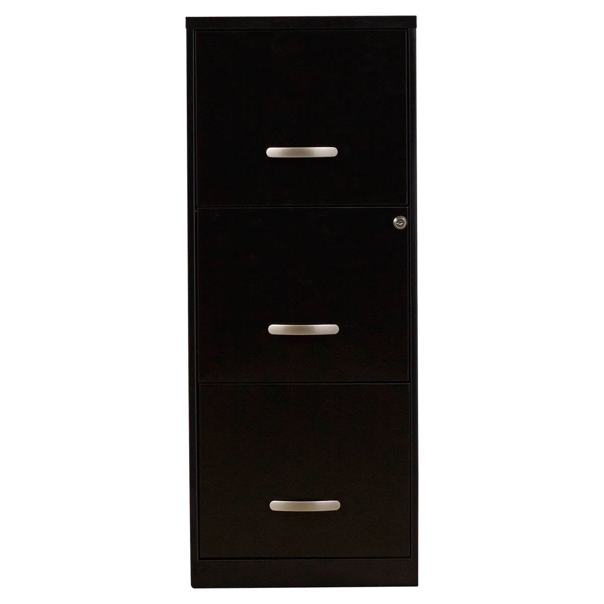 Black 3-Drawer Locking Steel File Cabinet