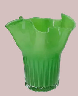 Fluted Glass Vase, 3 Color Options