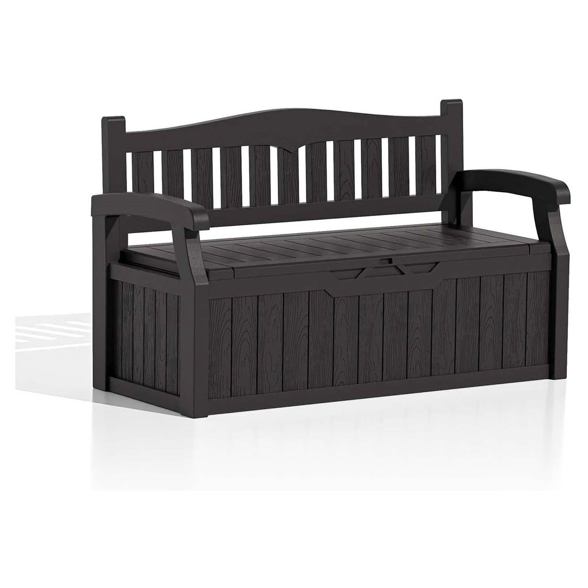 70-gallon brown outdoor storage bench and deck box by HomePacific