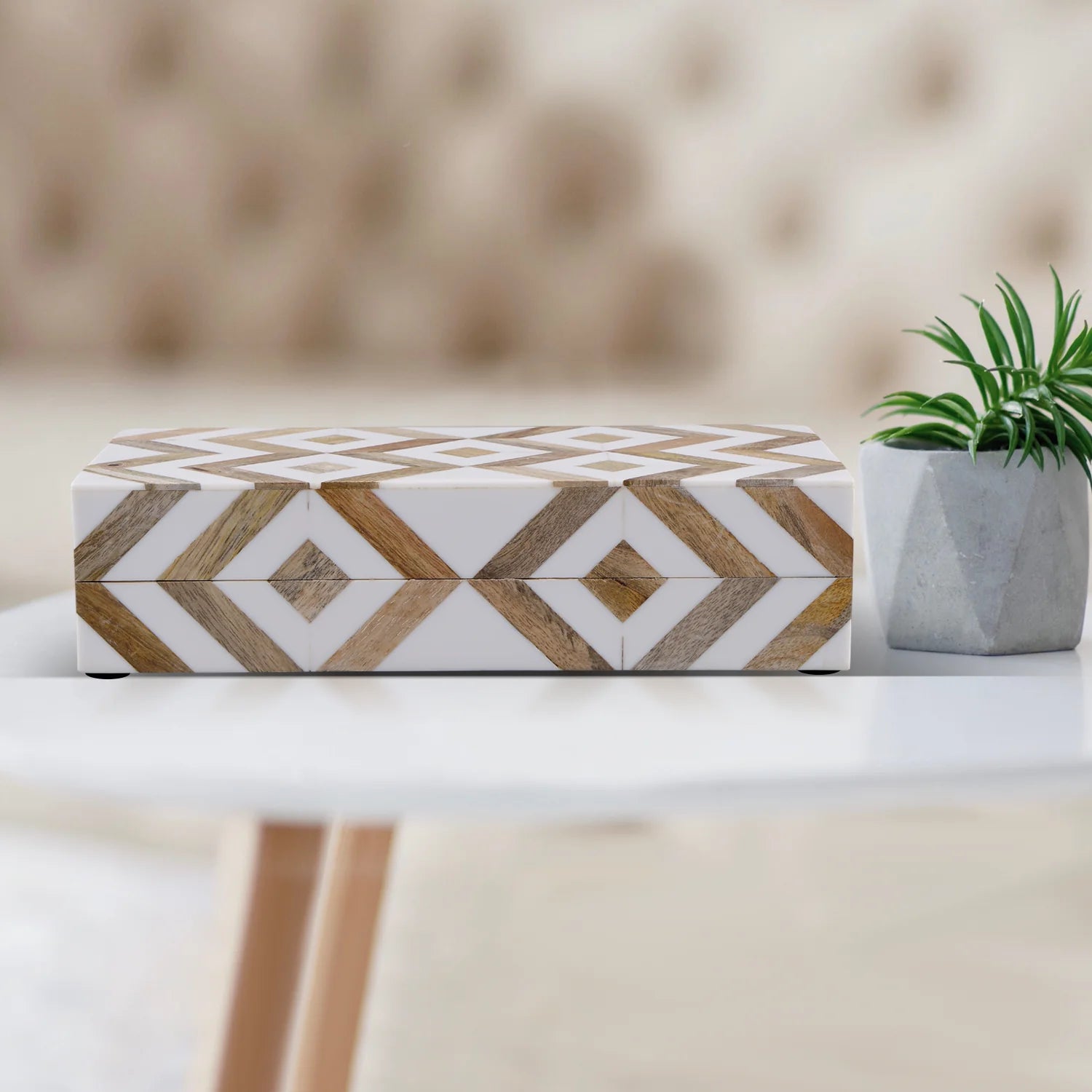 Marquet Array Resin & Wood Inlay Storage Box - 8 Sizes