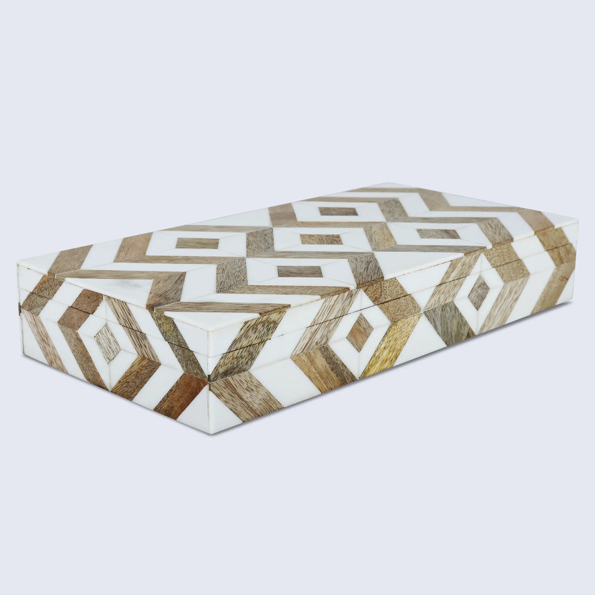 Marquet Array brown and white inlay storage box