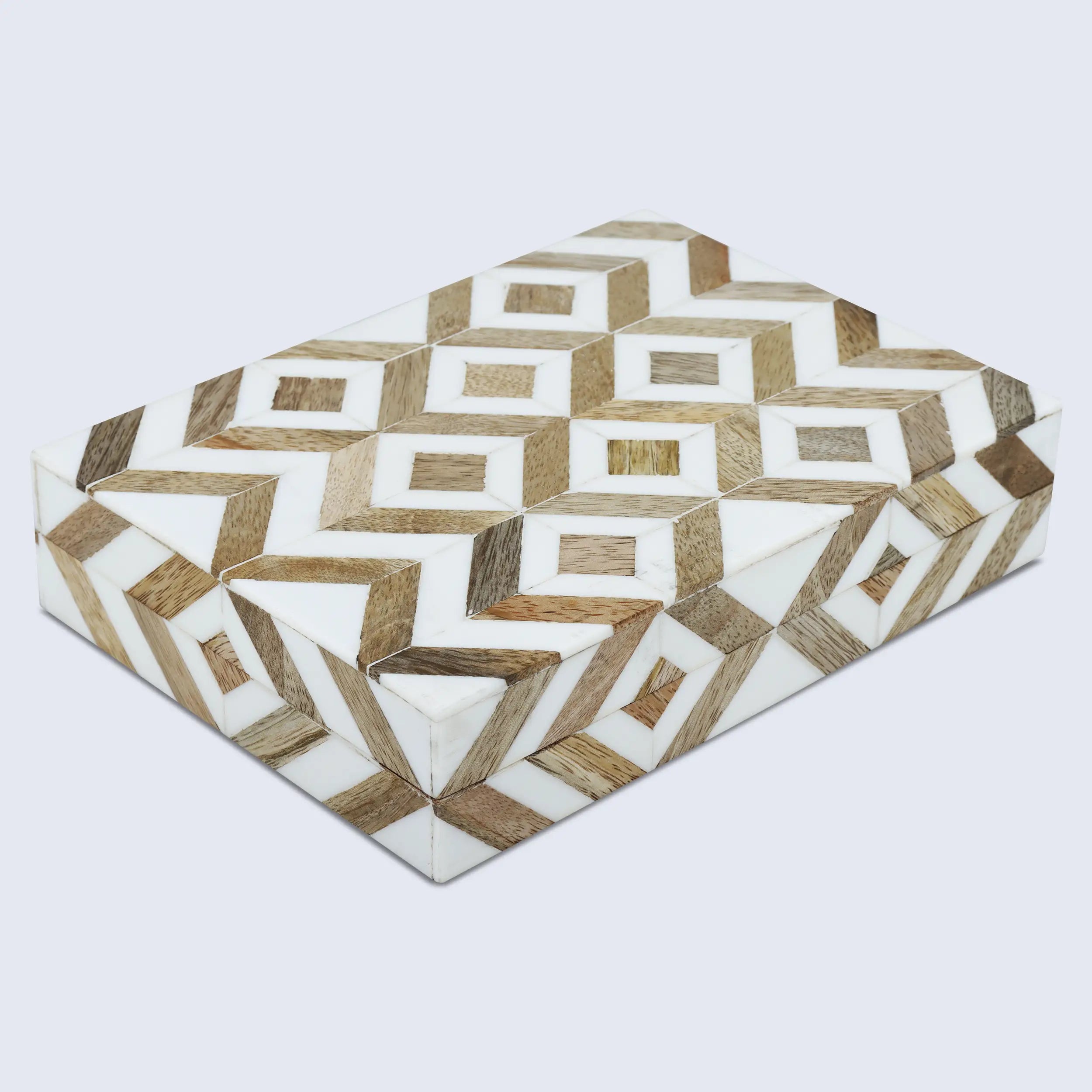 Marquet Array Resin & Wood Inlay Storage Box - 8 Sizes