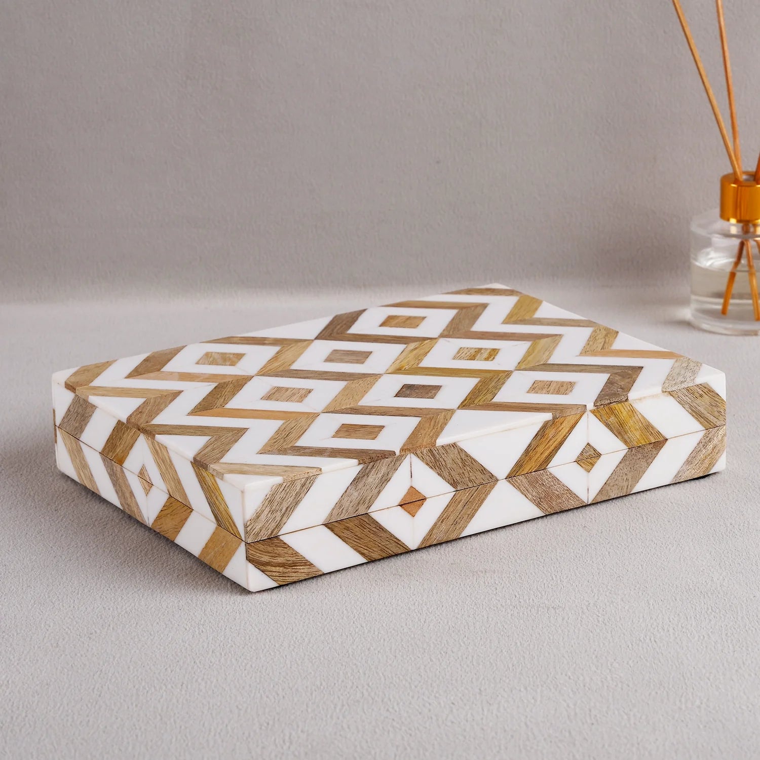 Marquet Array Resin & Wood Inlay Storage Box - 8 Sizes