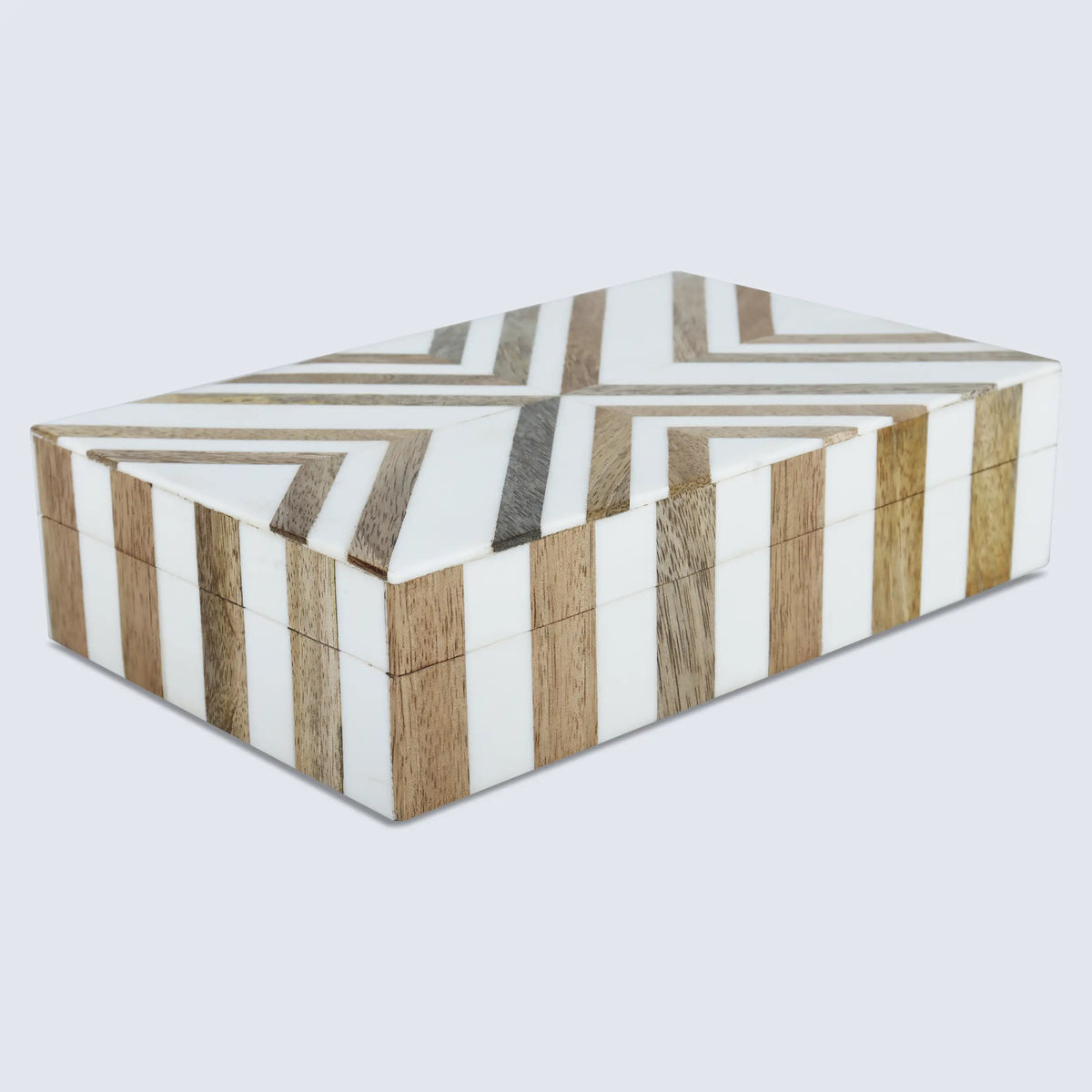 Marquet Chevron inlay storage box