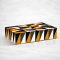 Black Golden Resin Inlay Decorative Storage Box - 7 Sizes