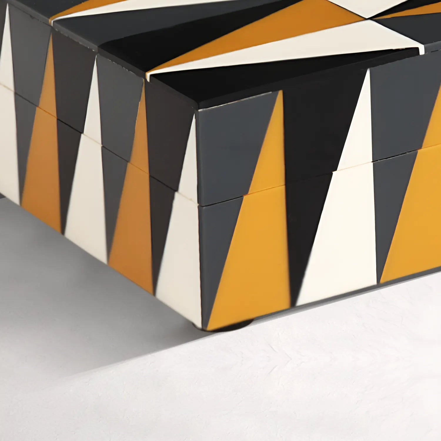Black Golden Resin Inlay Decorative Storage Box - 7 Sizes