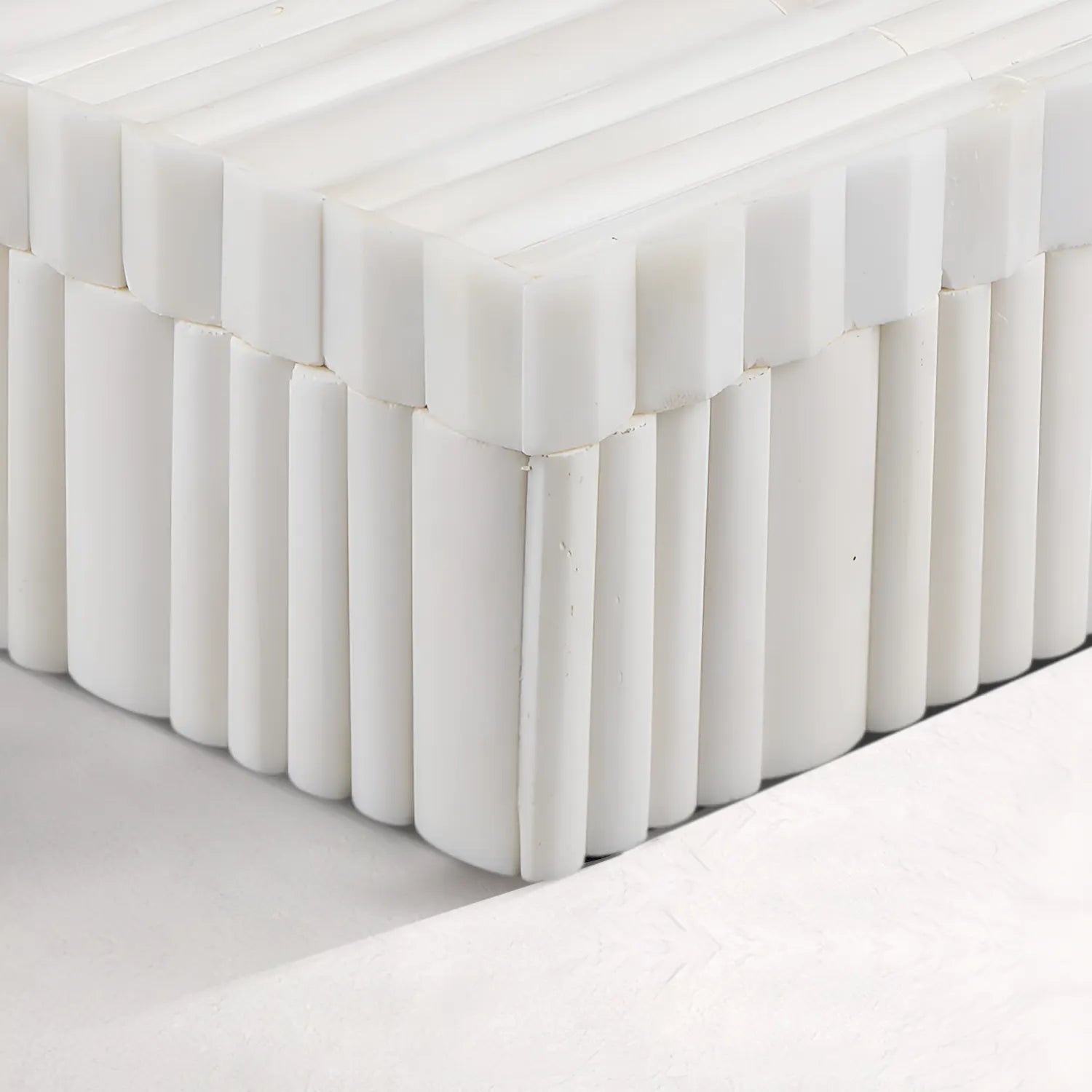 Ivory Stem Bone Inlay Decorative Storage Boxes Centerpiece