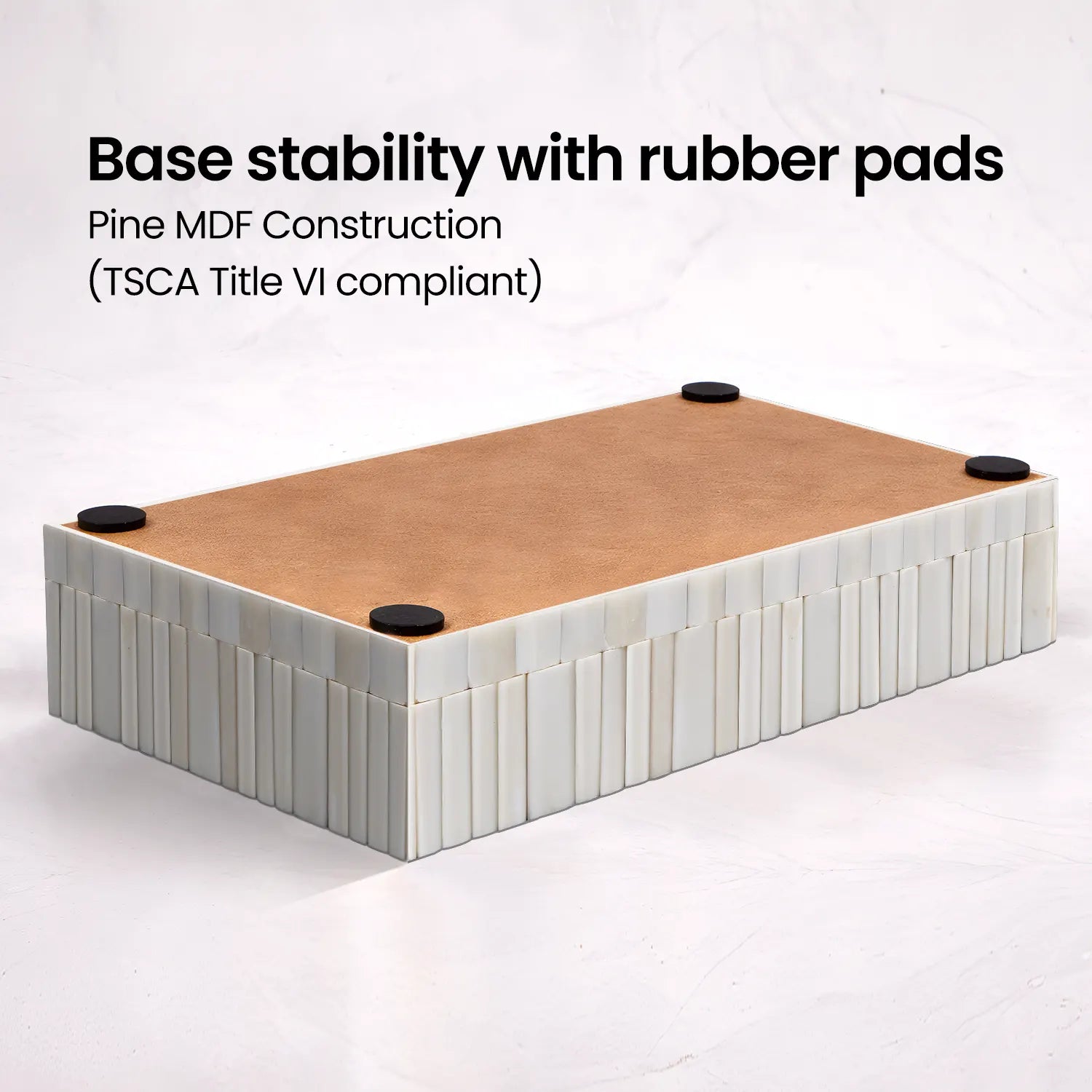 Ivory Stem Bone Inlay Decorative Storage Boxes Centerpiece