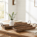 Barnwood Serving Trays with Handles — Set of 2