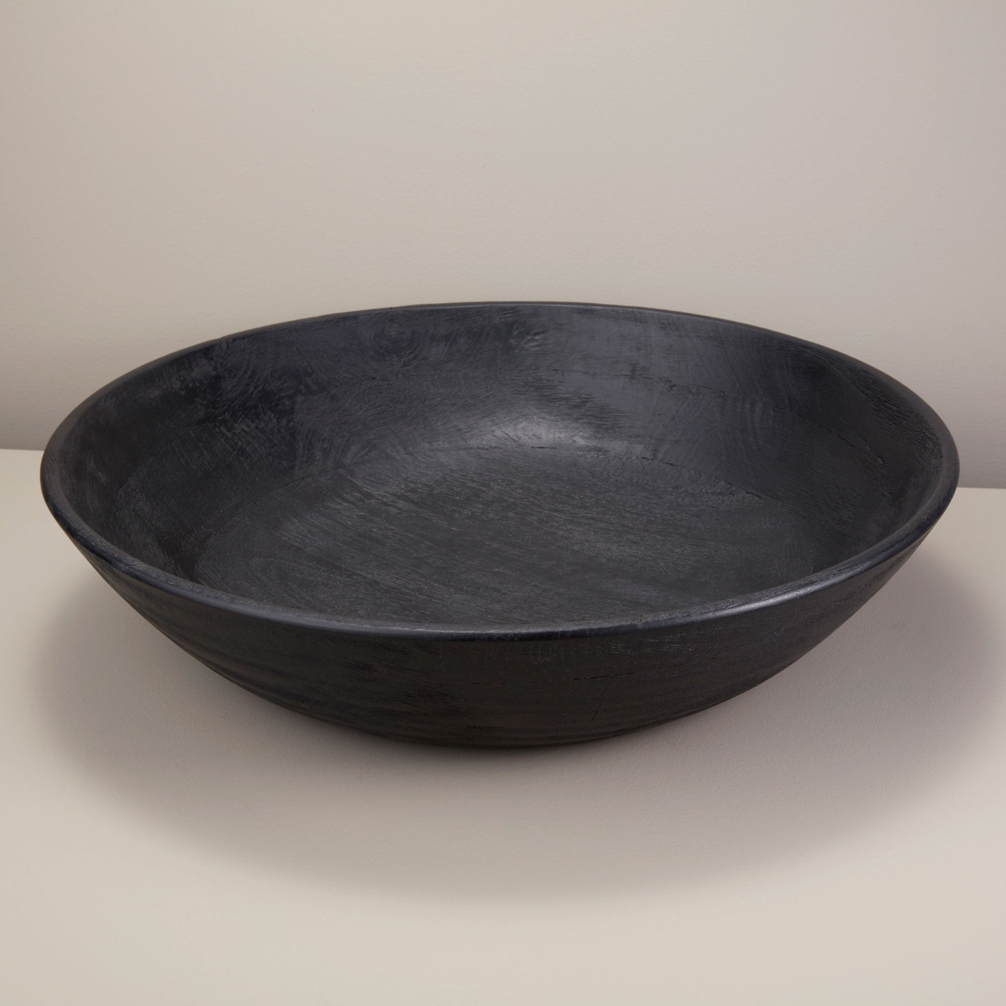 Arendal oversized black mango wood serving bowl
