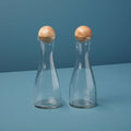 Brisbane recycled glass and mango wood cruet set of two