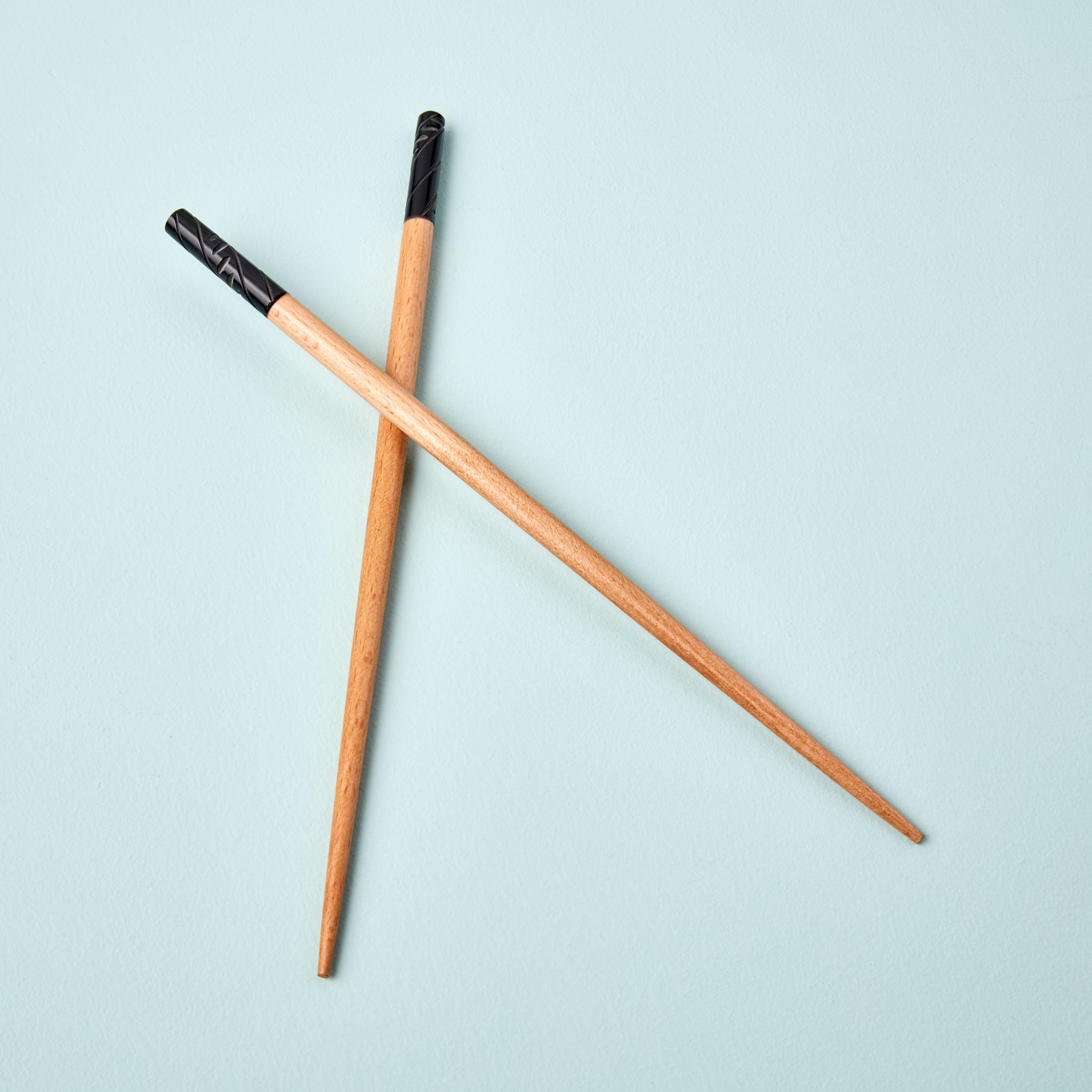 Ava black hand-carved wood chopsticks pair