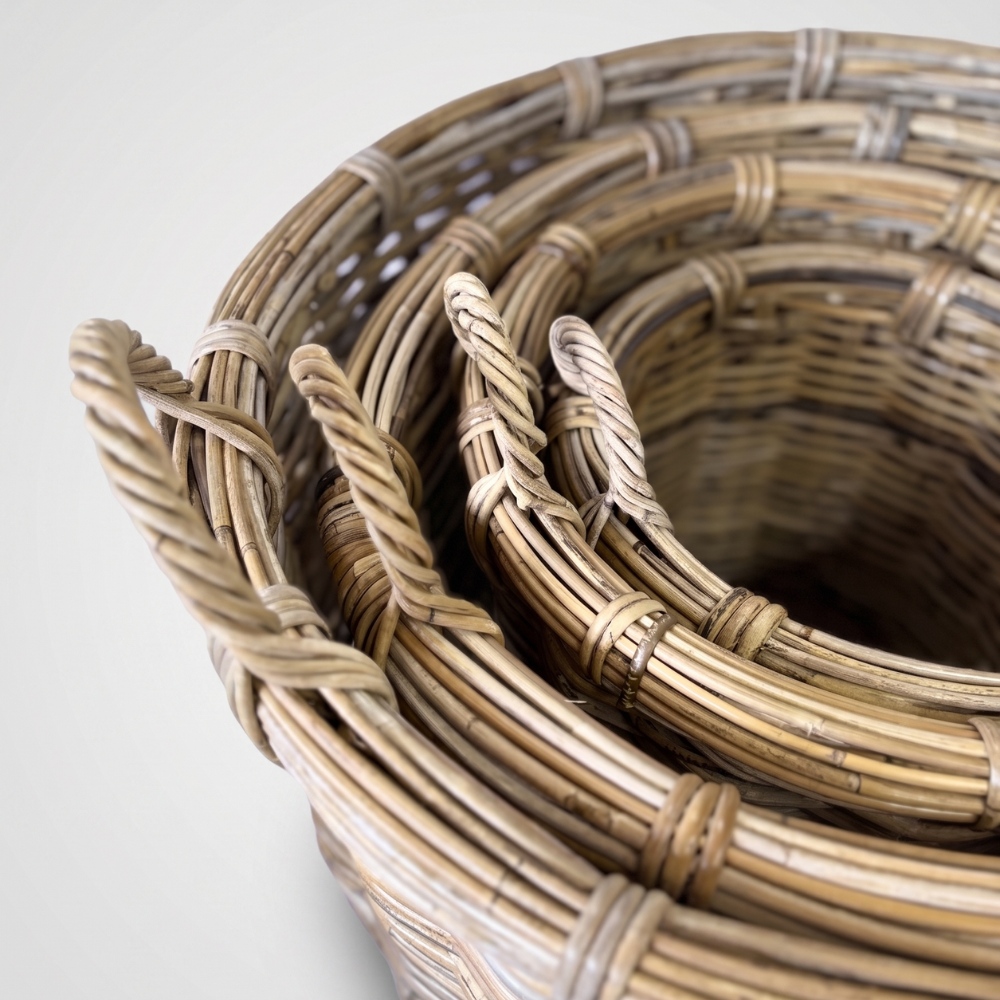 Black Mountain Rattan Round Storage Basket