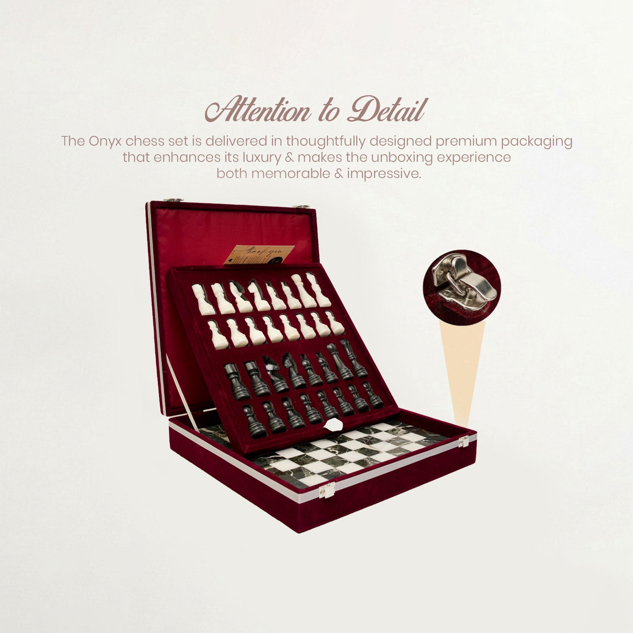 Black Zebra and White Marble Chess Set 12 Inches - Premium Handcrafted