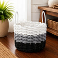 Black, gray and white ombre rope basket