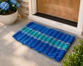 Blue, Teal & Light Gray Lobster Rope Doormat