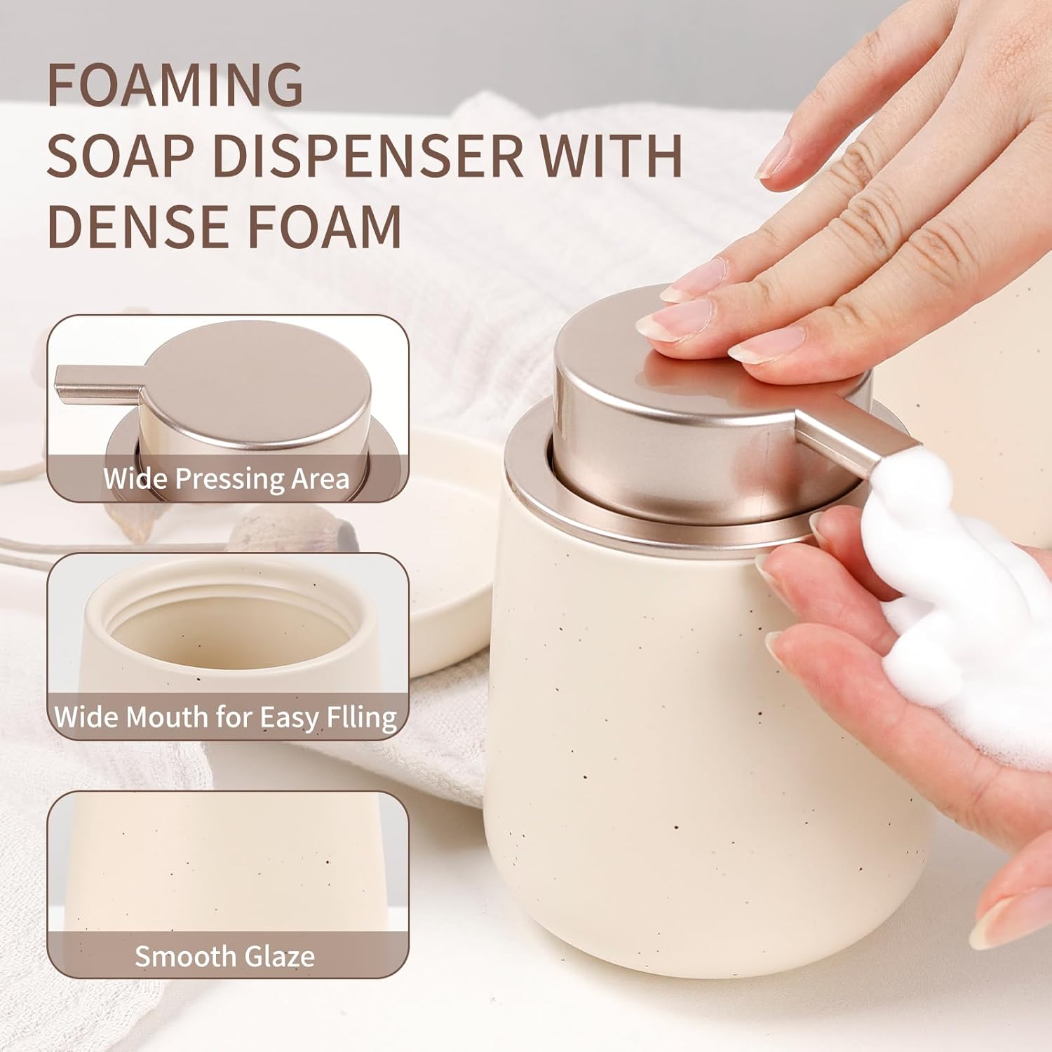 BosilunLife Foaming 3-Piece Bathroom Set – alternate product view