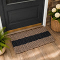 Brown and black rope doormat