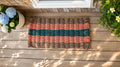 Brown, Orange & Hunter Green 5 Stripe Lobster Rope Doormat