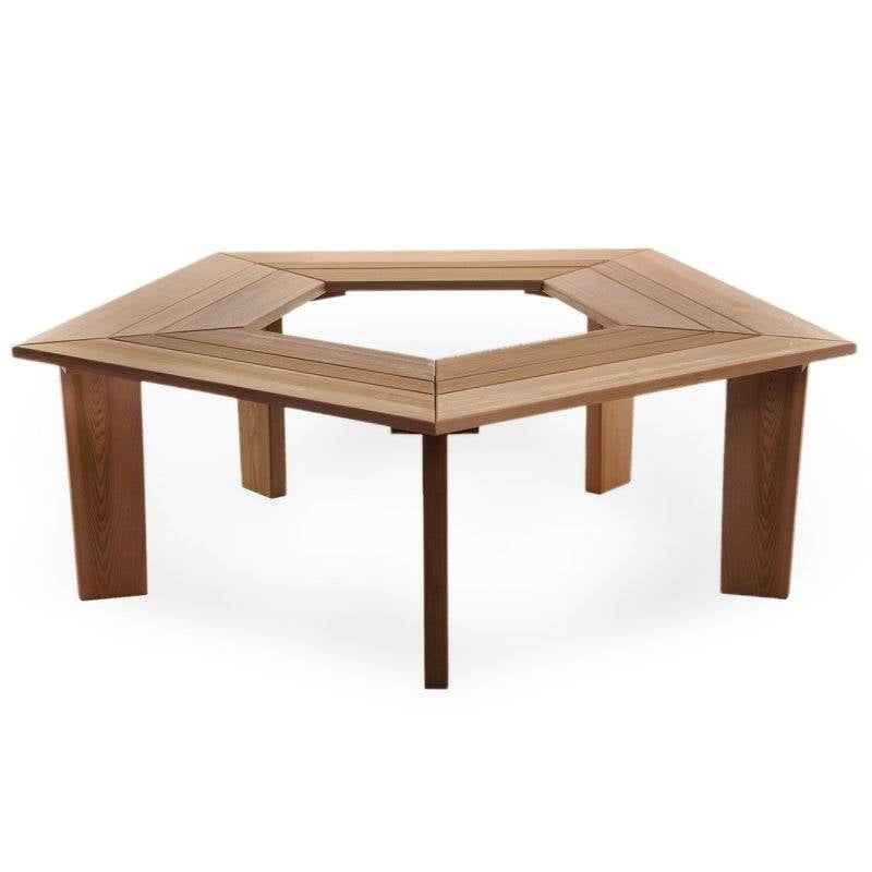 Solid Cedar 5-Sided Tree Wrap Garden Bench