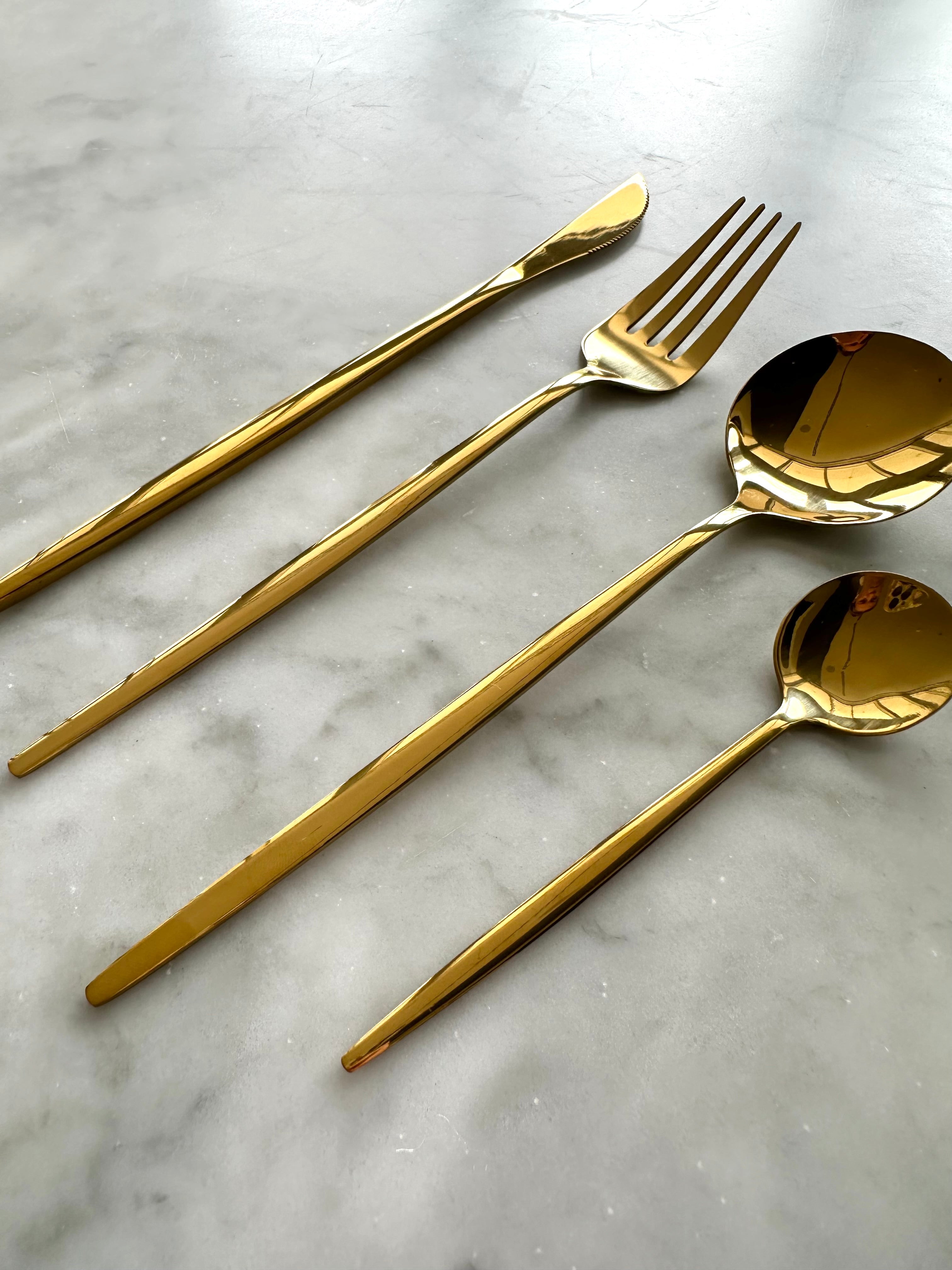 Monaco Gold Flatware — 16-Piece Set – alternate product view