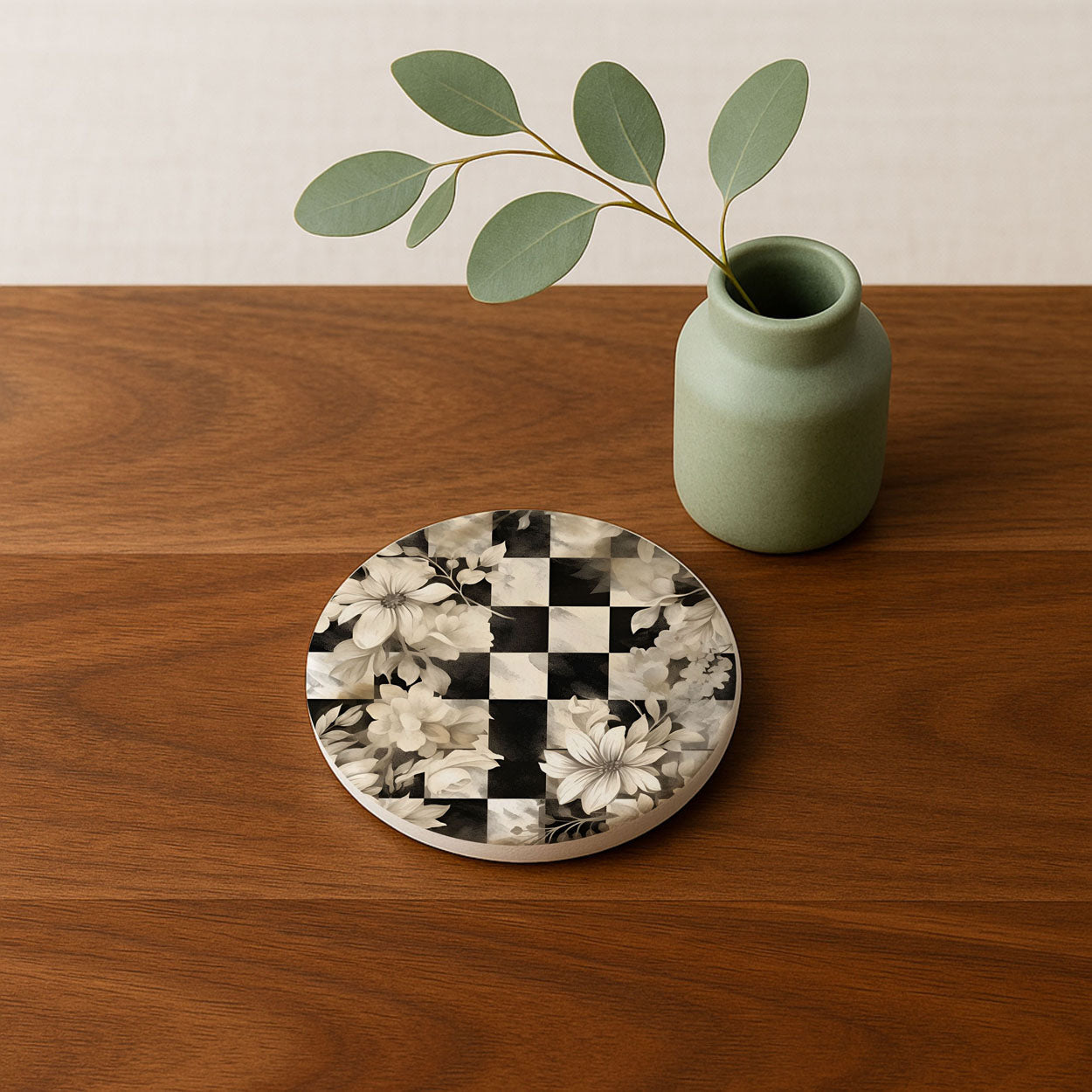 Courtly Check Ceramic Coasters — Set of 6