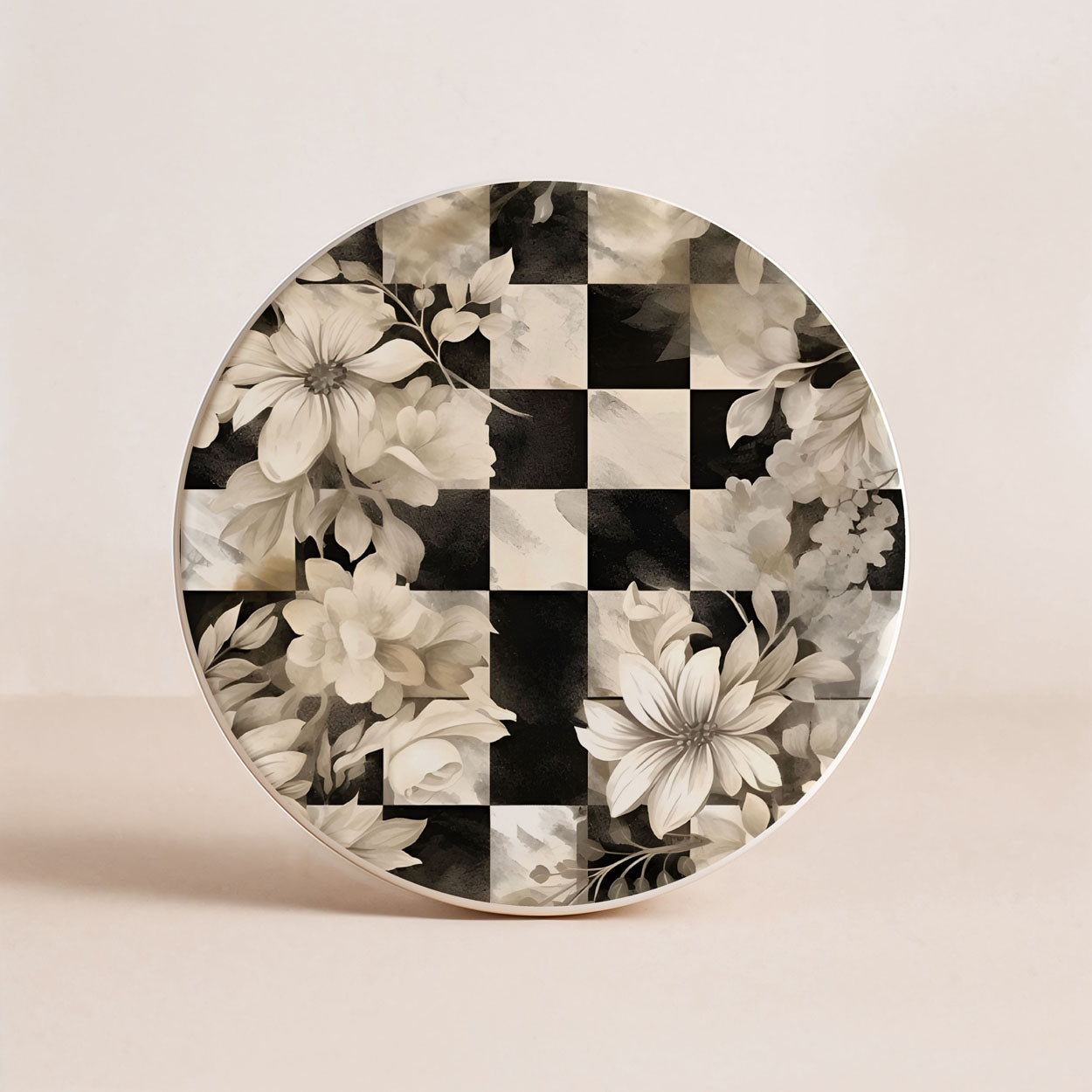 Courtly Check Ceramic Coasters — Set of 6