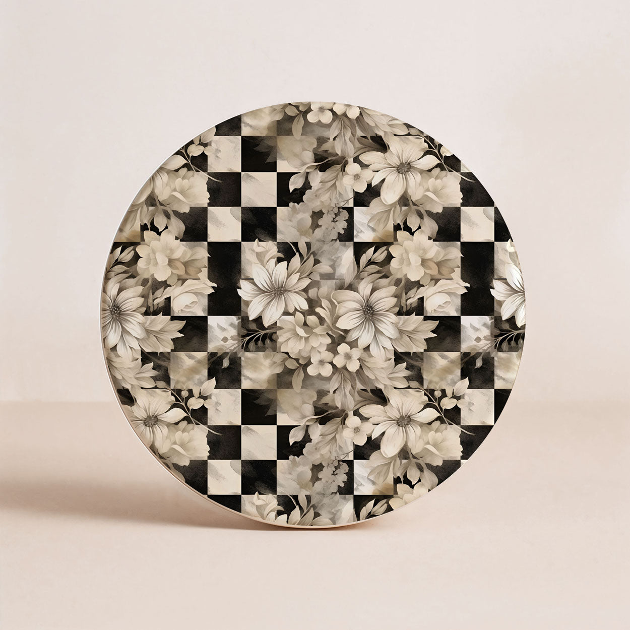 Courtly Check Ceramic Coasters — Set of 6