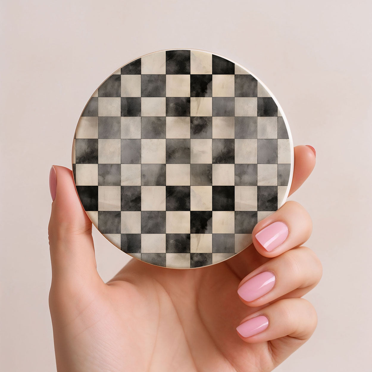 Courtly Check Ceramic Coasters — Set of 6