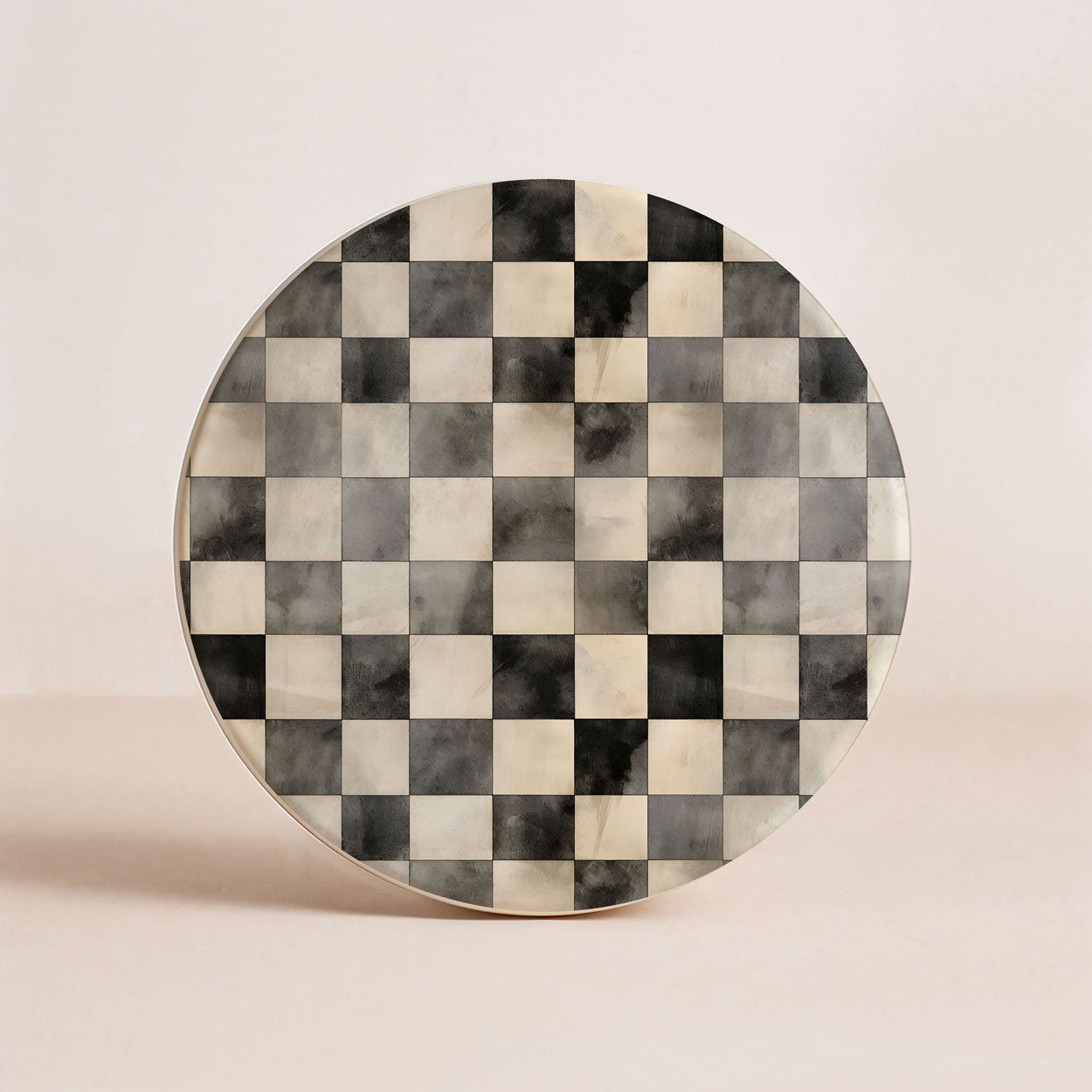Courtly Check Ceramic Coasters — Set of 6
