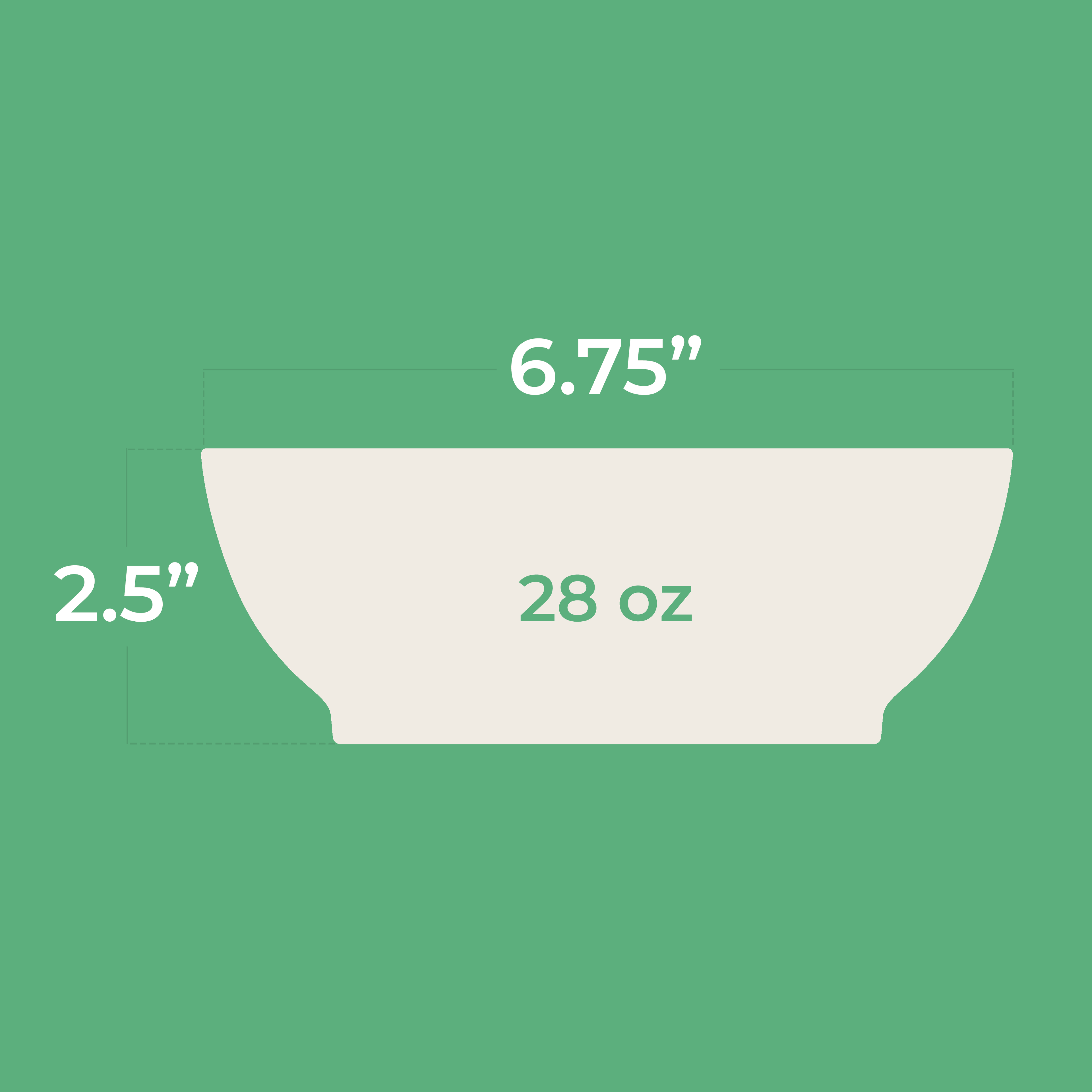 CaliBowl 28 oz bowl dimensions