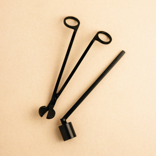 Slow North black candle care wick trimmer and snuffer set