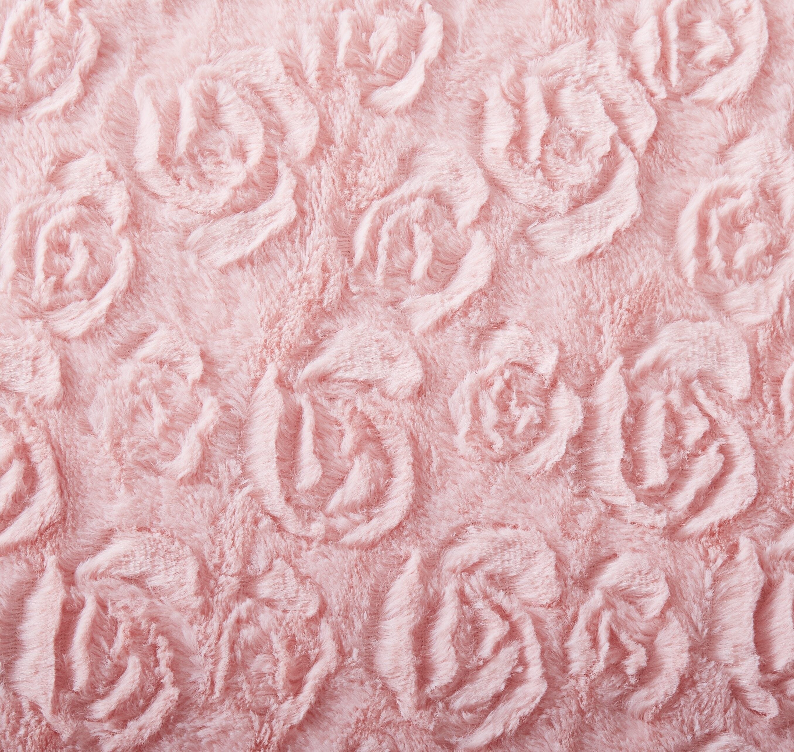 DaDa Bedding Pastel Pink Faux Fur Pillow Cover