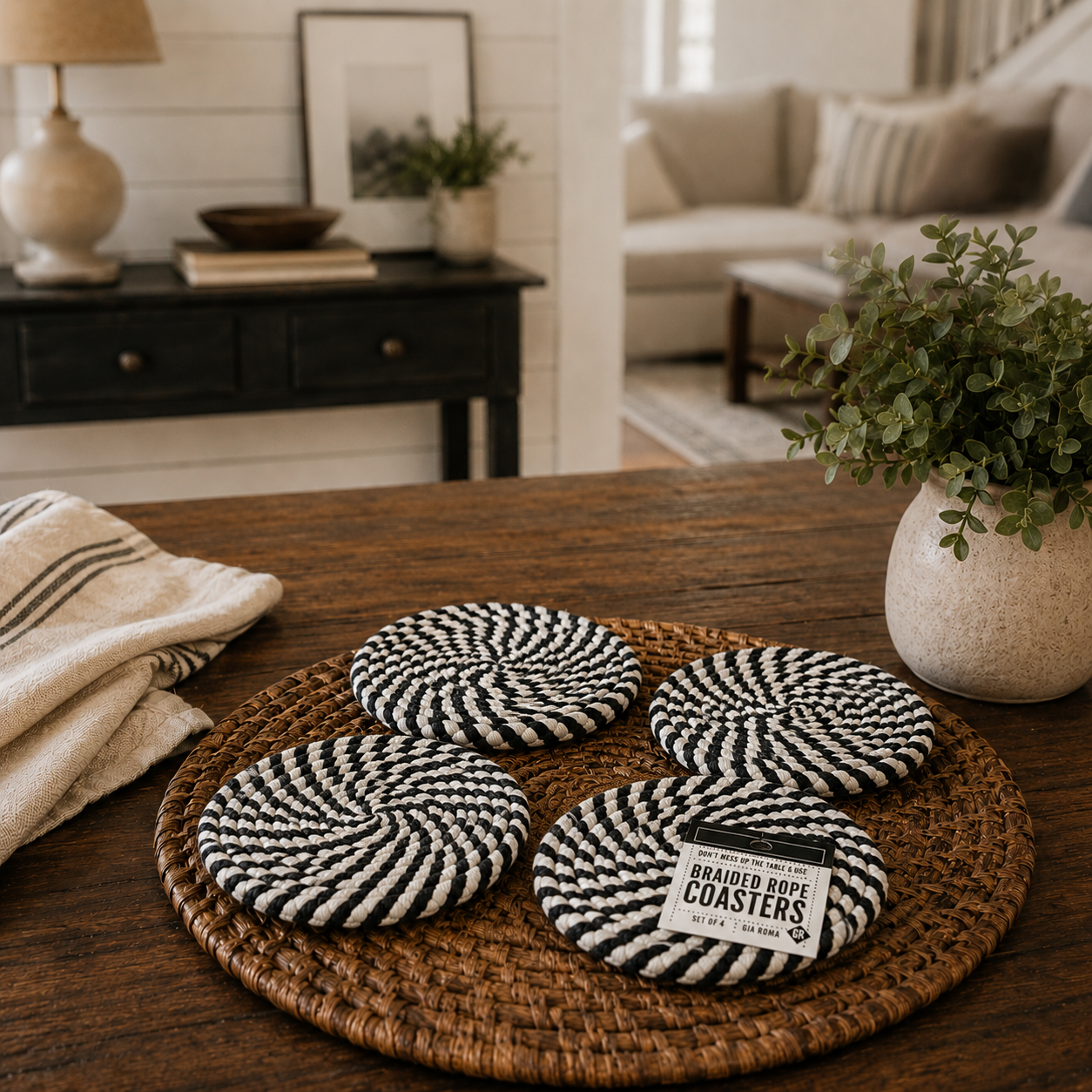 Black Braided 4pk