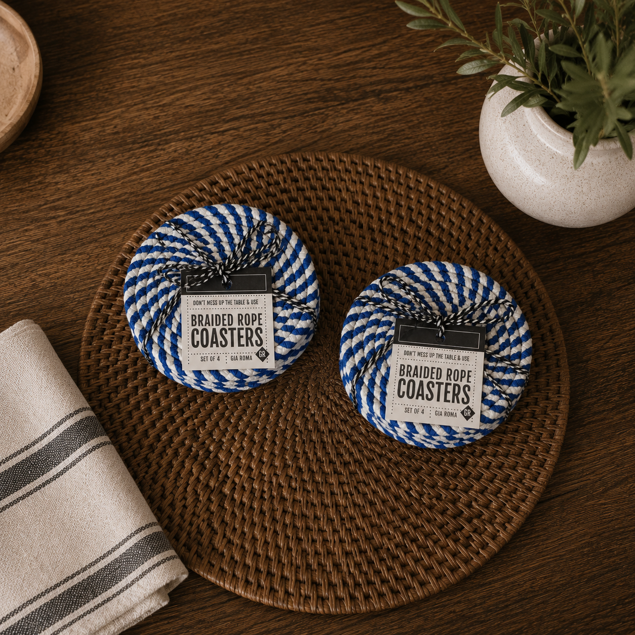 Blue Braided 4pk