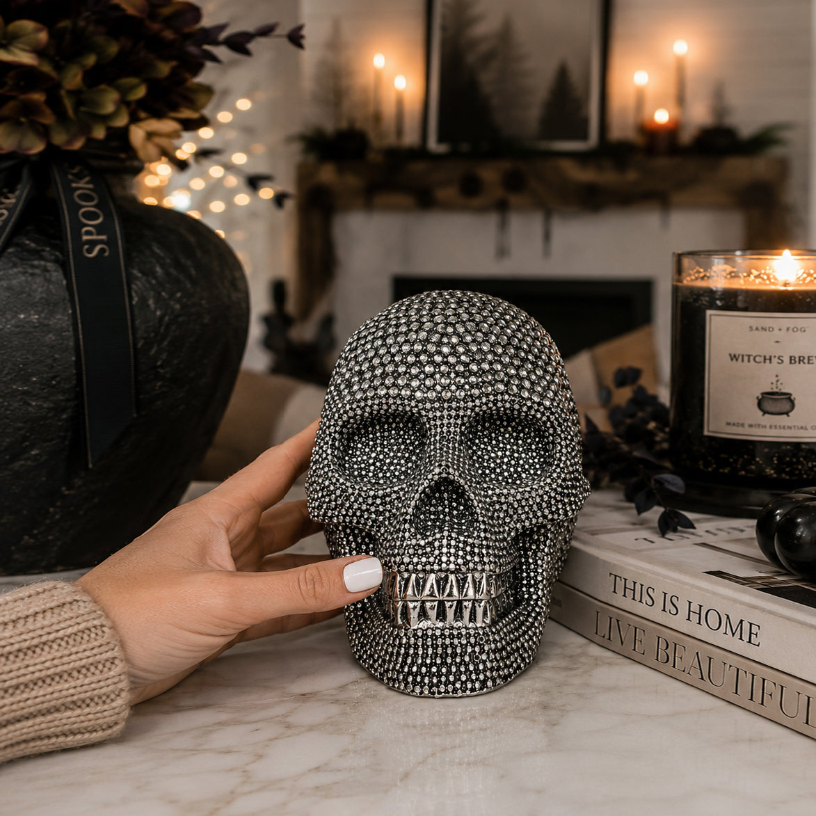 Textured Decorative Skull — Gold or Silver