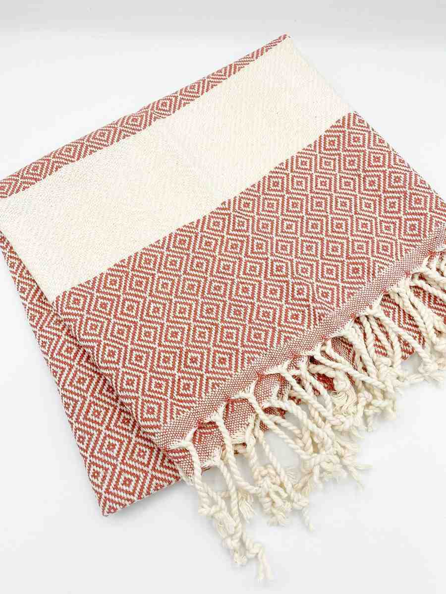 Chestnut brown diamond hand towel