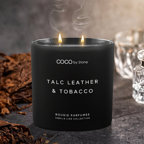 15oz Smells Like Talc Leather & Tobacco Candle
