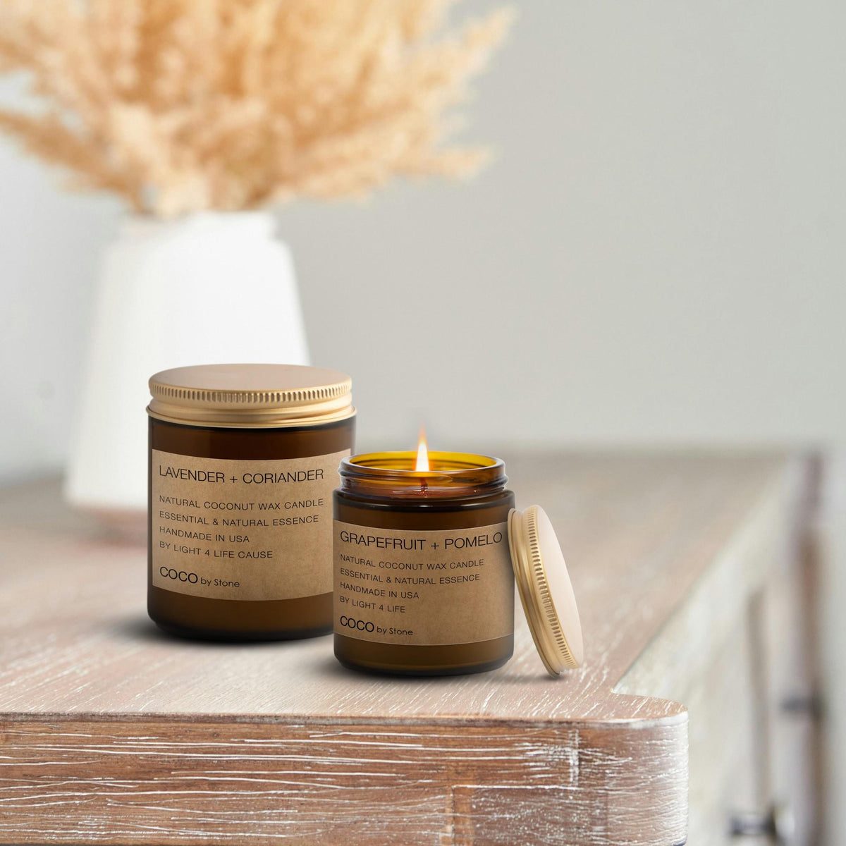 7.2oz Grapefruit + Pomelo Natural Coconut Apricot Wax Candle