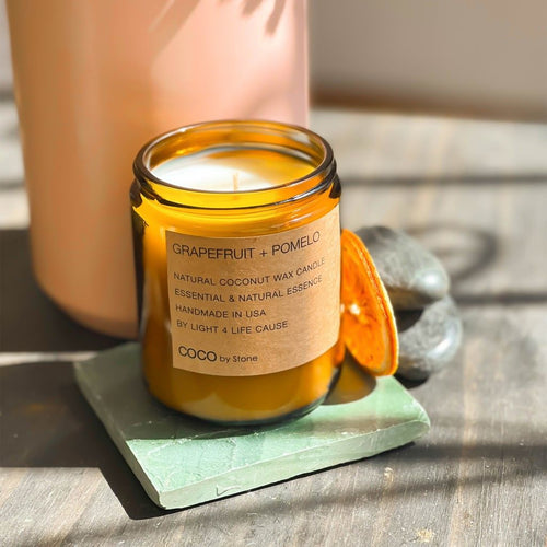 7.2oz Grapefruit + Pomelo Natural Coconut Apricot Wax Candle