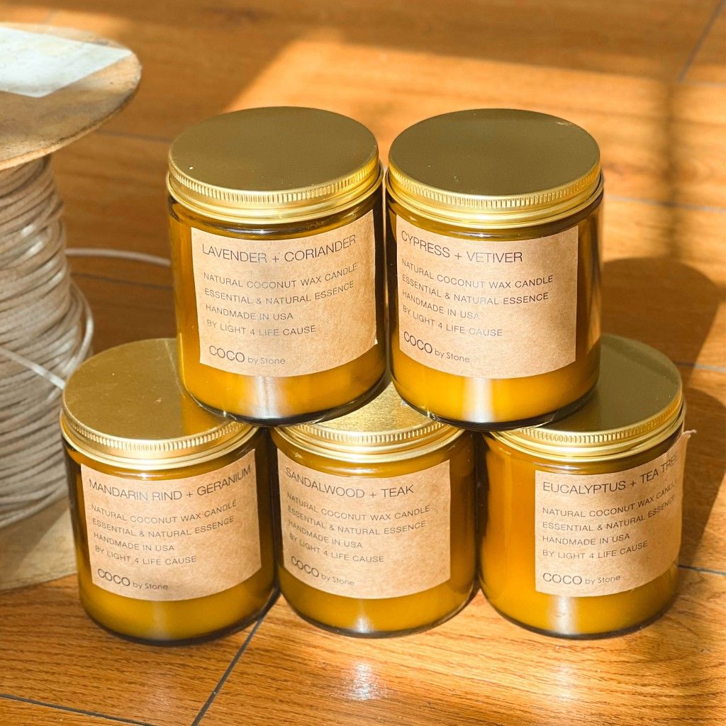 7.2oz Lavender + Coriander Natural Coconut Apricot Wax Candle