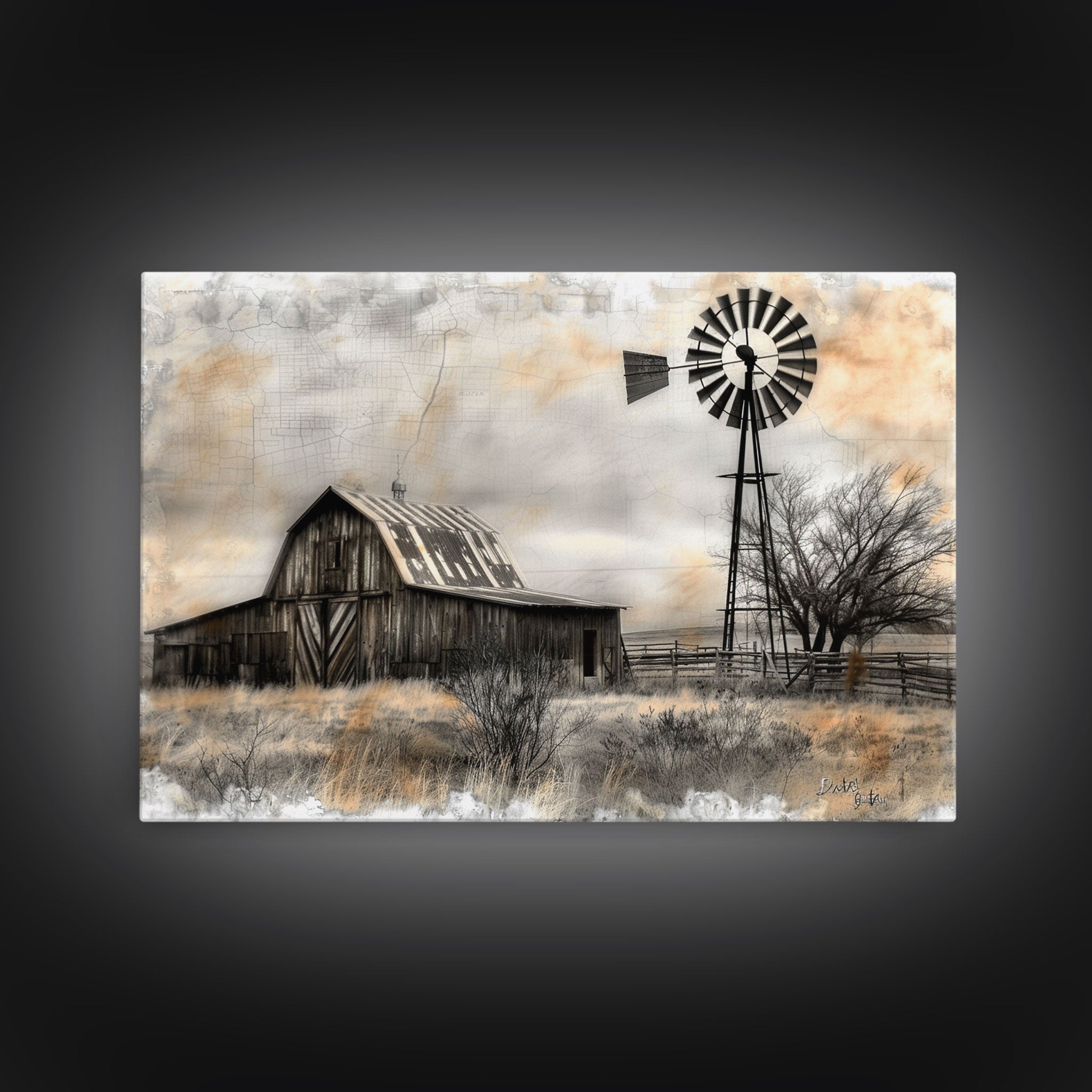 Rustic Farmhouse Barn Canvas Wall Art