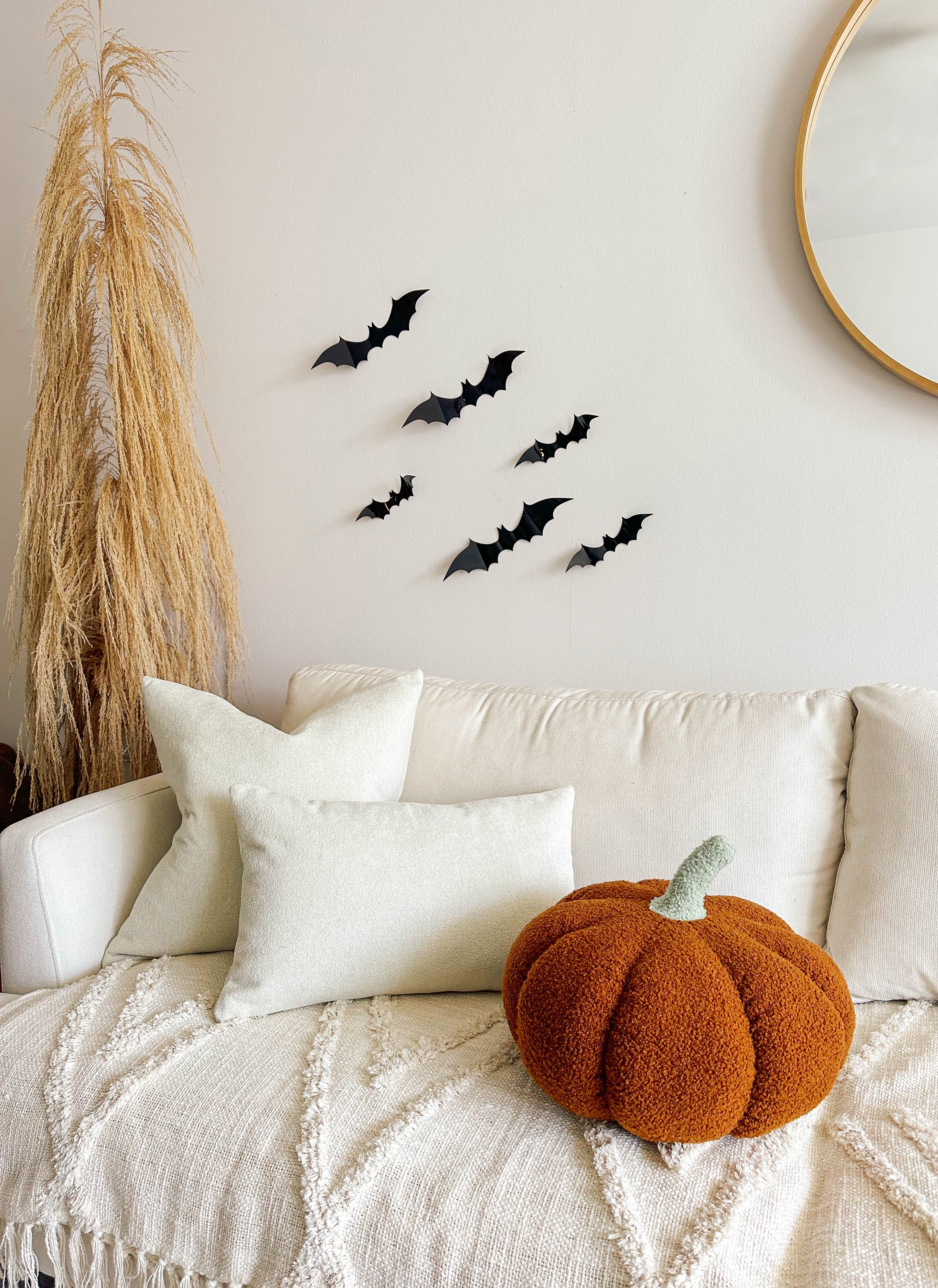 11" Jumbo Sherpa Orange Pumpkin Pillow – alternate product view
