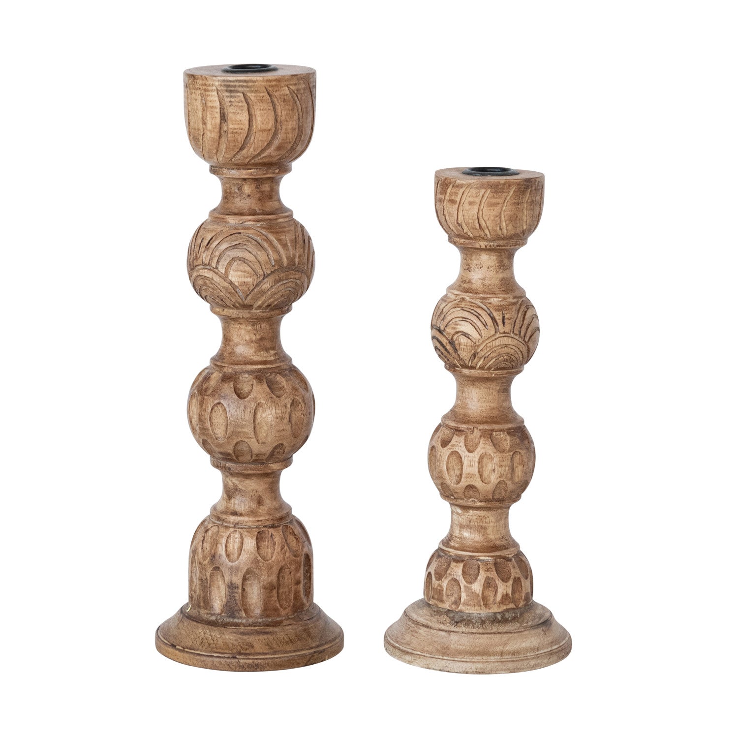 Mango wood taper candle holder