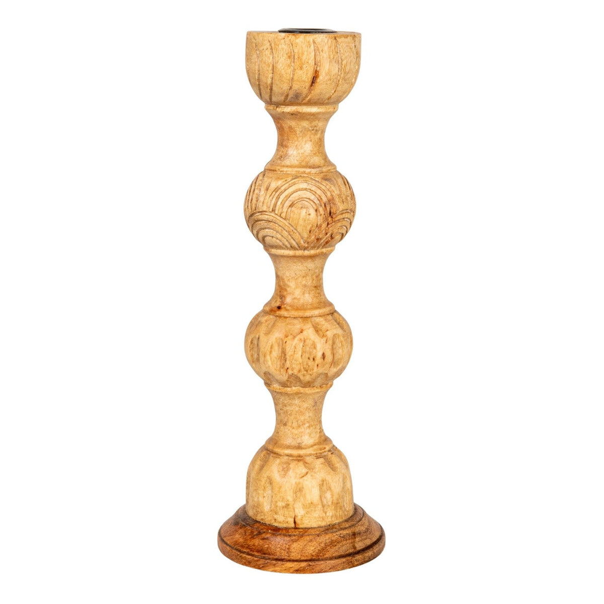Mango wood taper candle holder