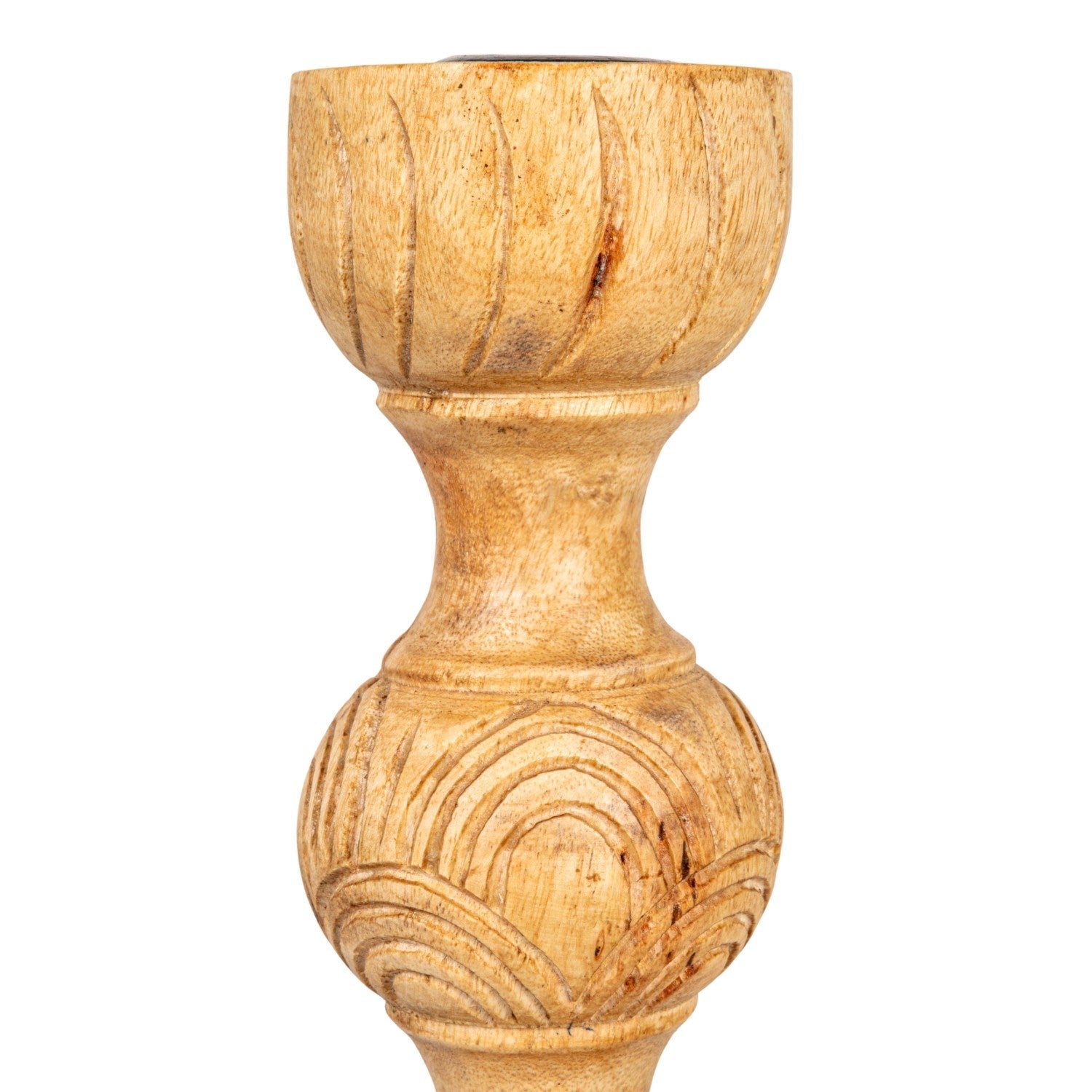 Mango wood taper candle holder