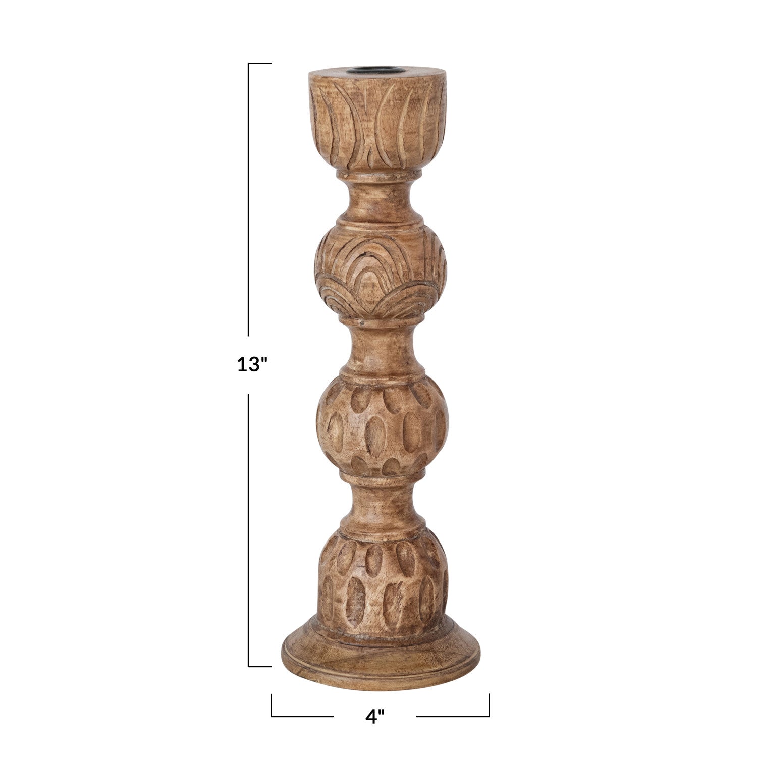 Mango wood taper candle holder